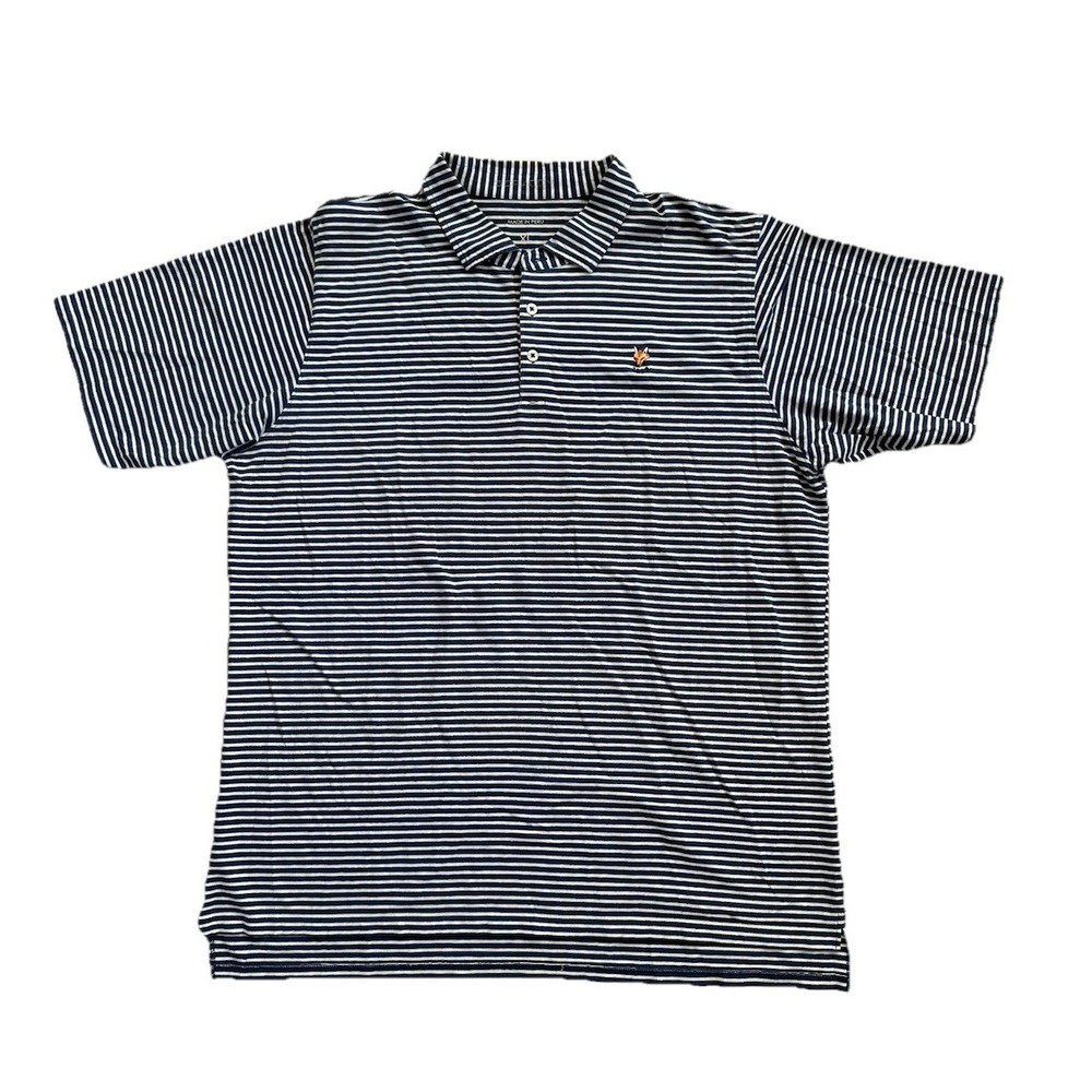 B Draddy XL Golf Polo Shirt Blue White Stripe Green Spring Valley Hunt Club